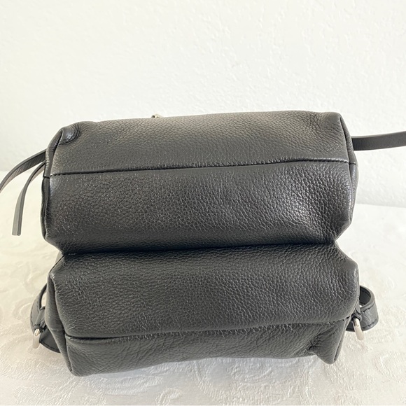 Black Leather Mini Backpack with Silver Details main image 14
